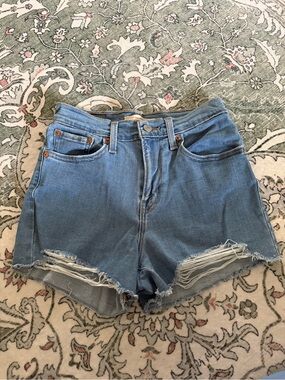 Levi's Light Blue Distressed Denim Cutoff Shorts